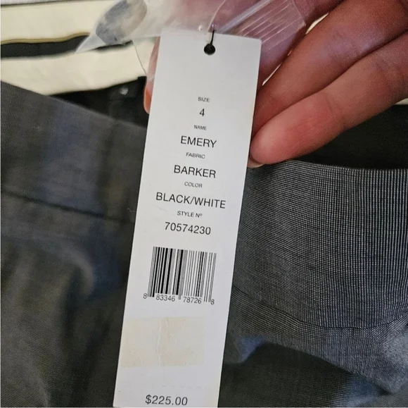 Theory Emery Trousers in Black/White Barker Fabric Size 4 - Picture 3 of 7